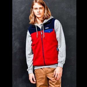 Patagonia Red/Navy Synchilla Fleece Vest! EUC!